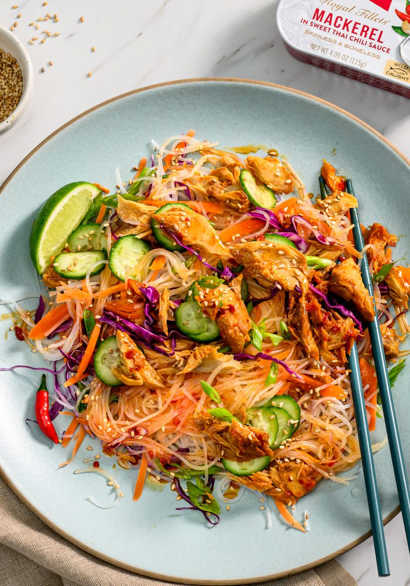 Asian Noodle Salad with Mackerel