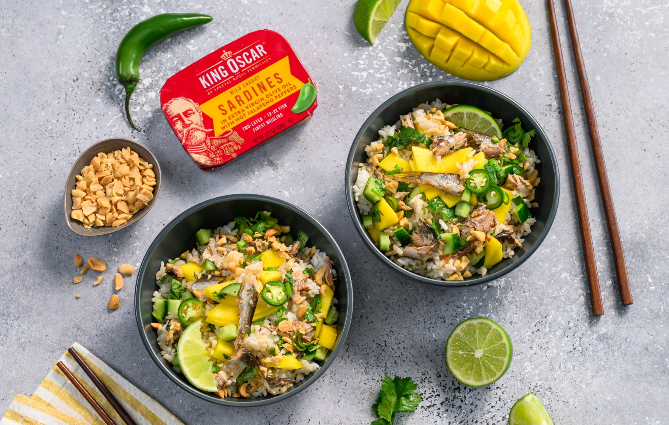 Asian Rice Salad with Sardines