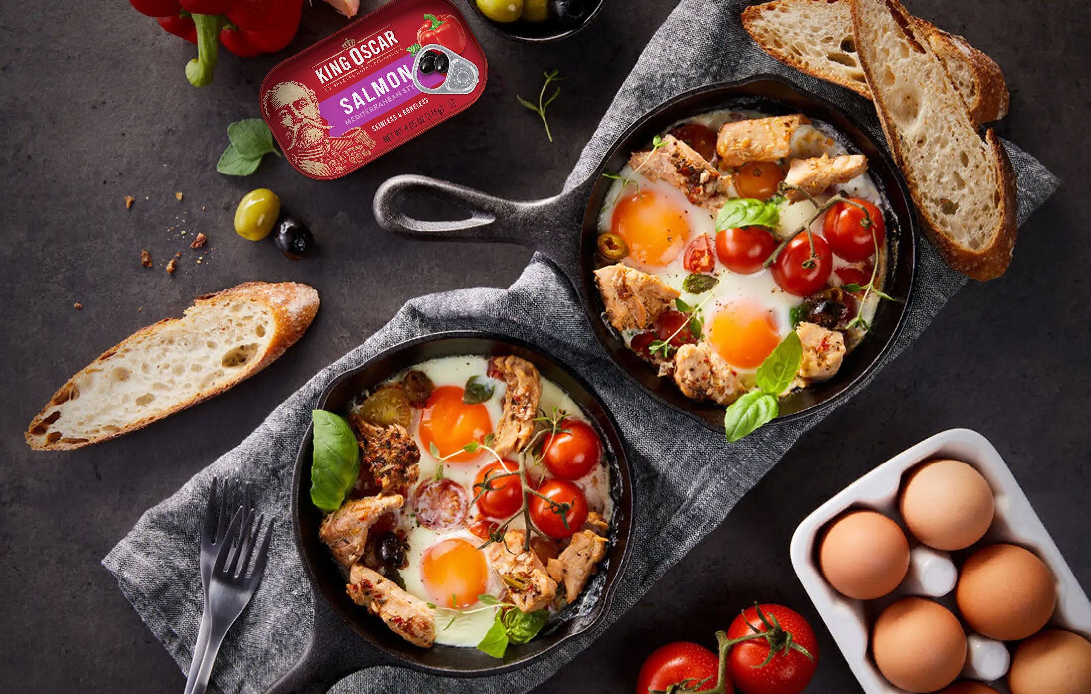 Baked Skillet Eggs with Salmon