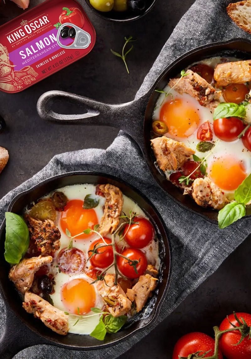 Baked Skillet Eggs with Salmon