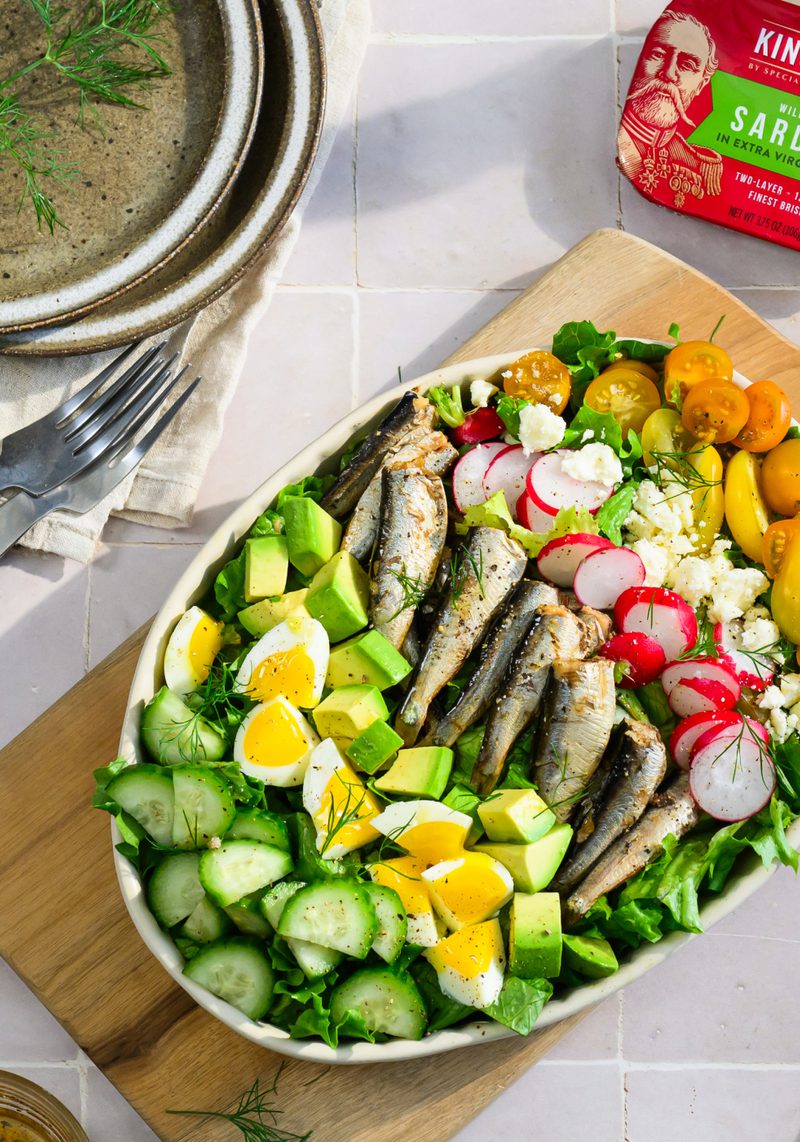 Chopped Salad with Sardines in Extra Virgin Olive Oil