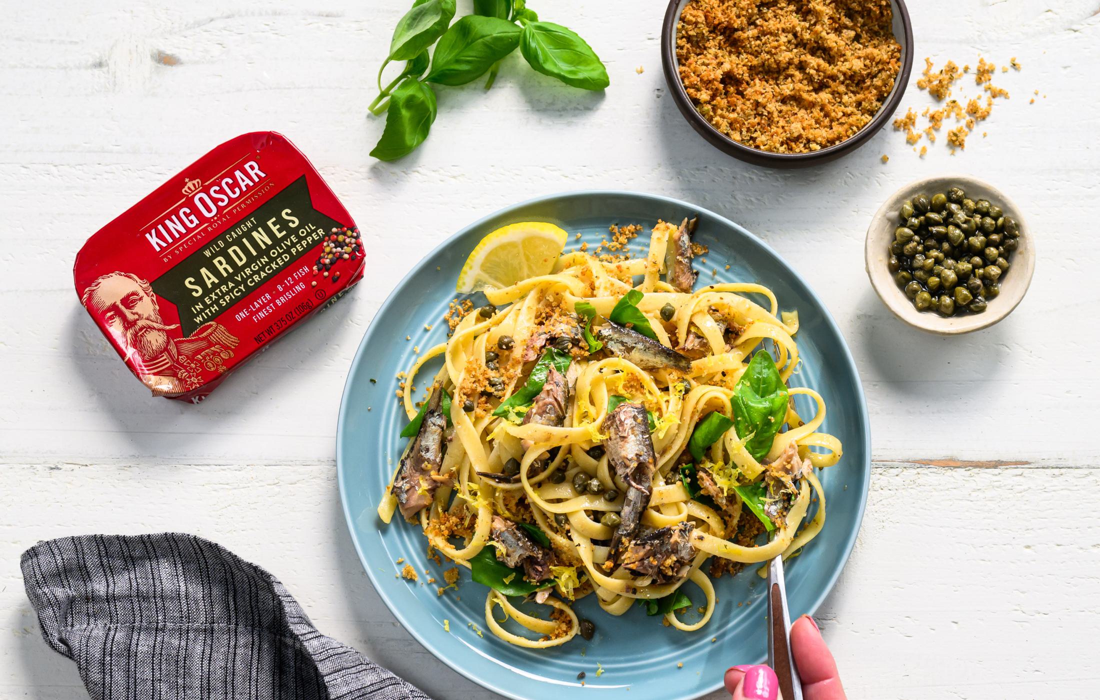 Fettuccine Pasta with Sardines
