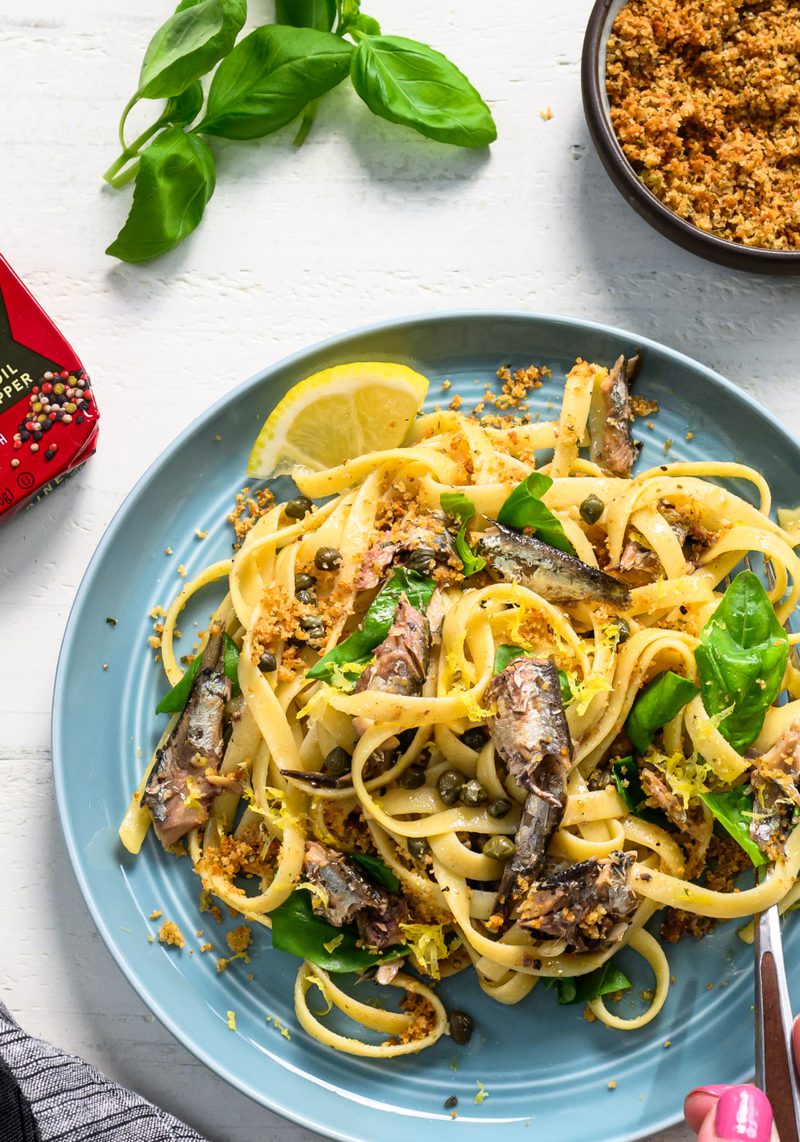 Fettuccine Pasta with Sardines