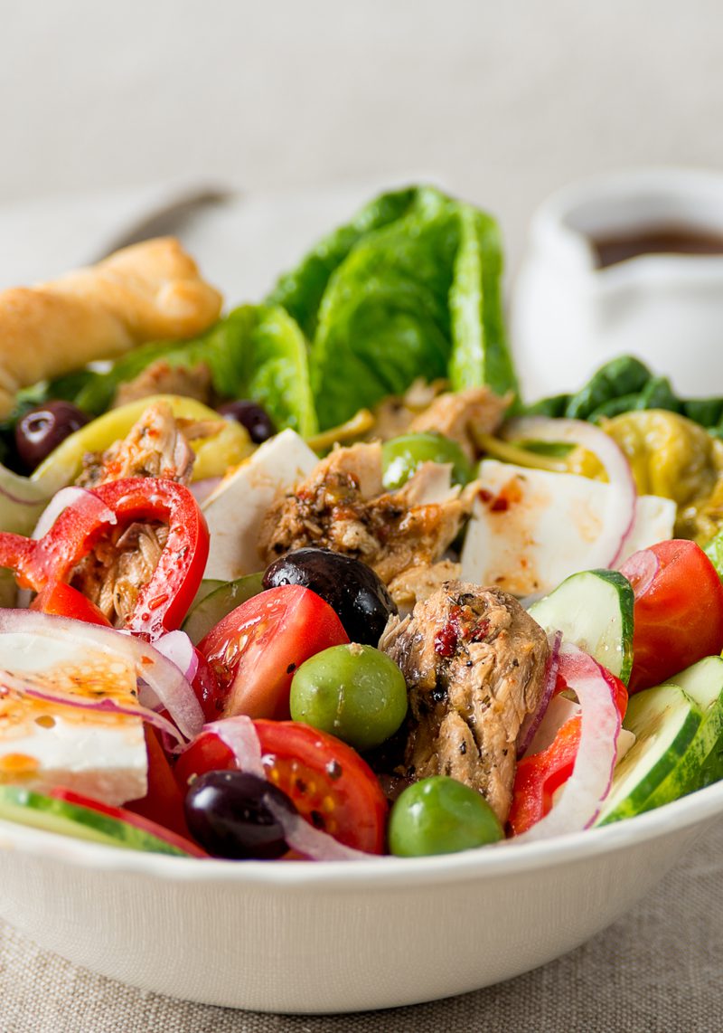 Greek Salad with Mackerel