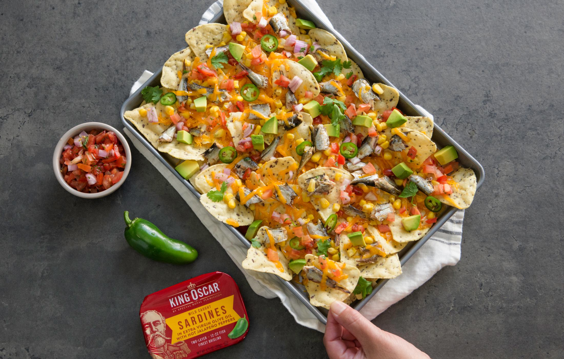 Jalapeño Sardine Loaded Nachos