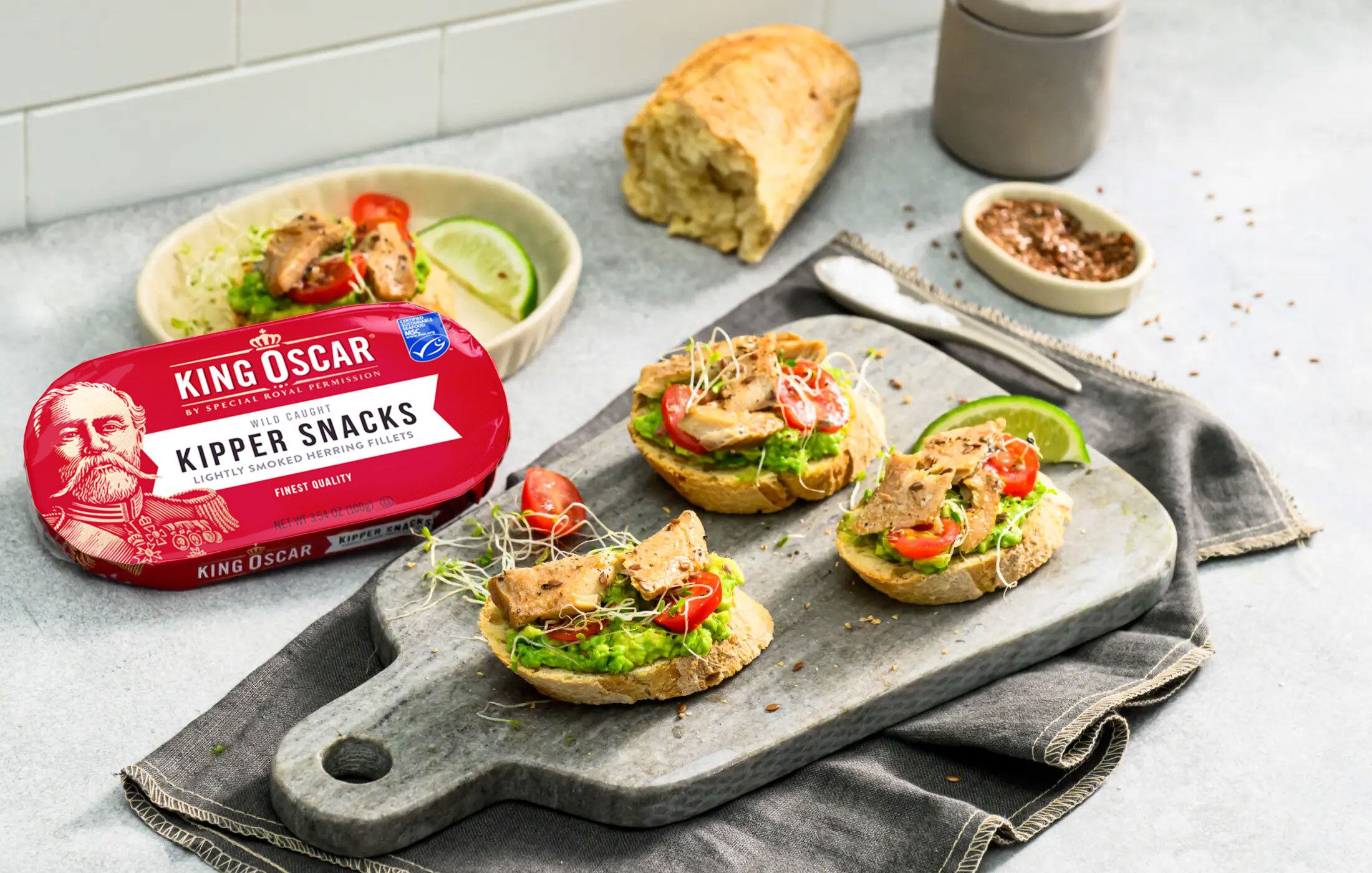 Kipper Snacks and Avocado Sandwiches