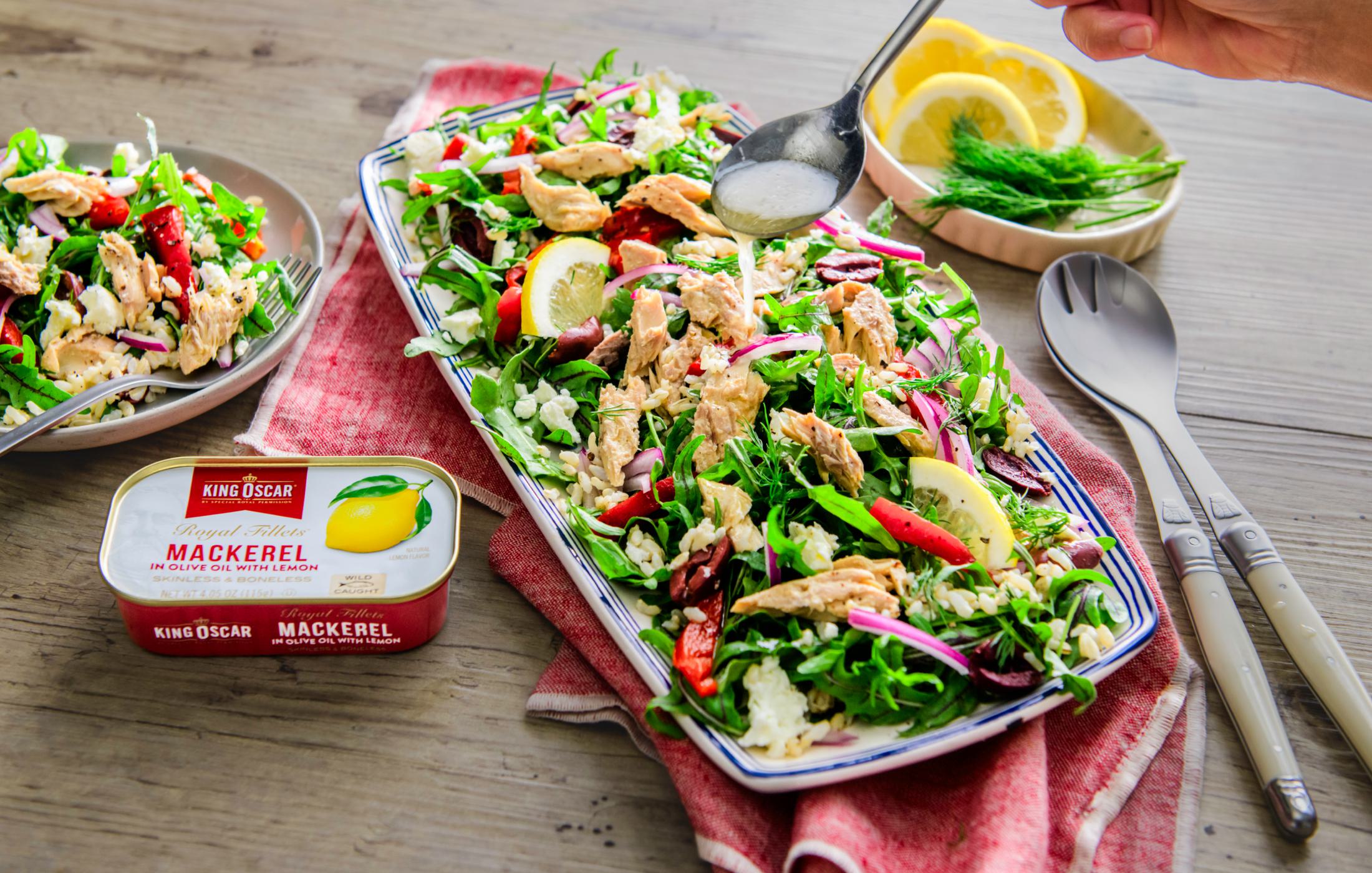 Lemon Mackerel & Arugula Grain Salad
