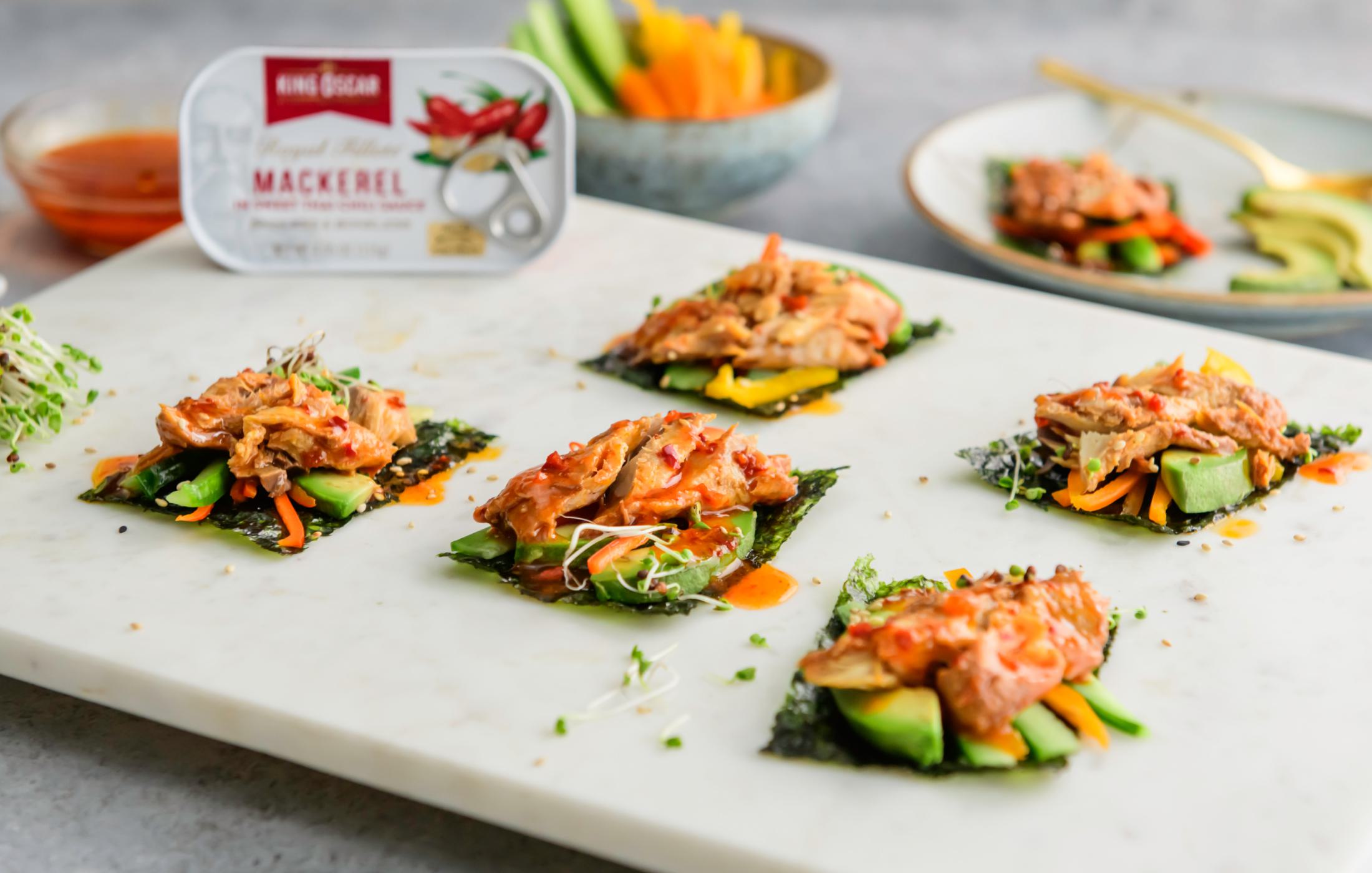 Mackerel in Sweet Thai Chili Sauce Nori Bites
