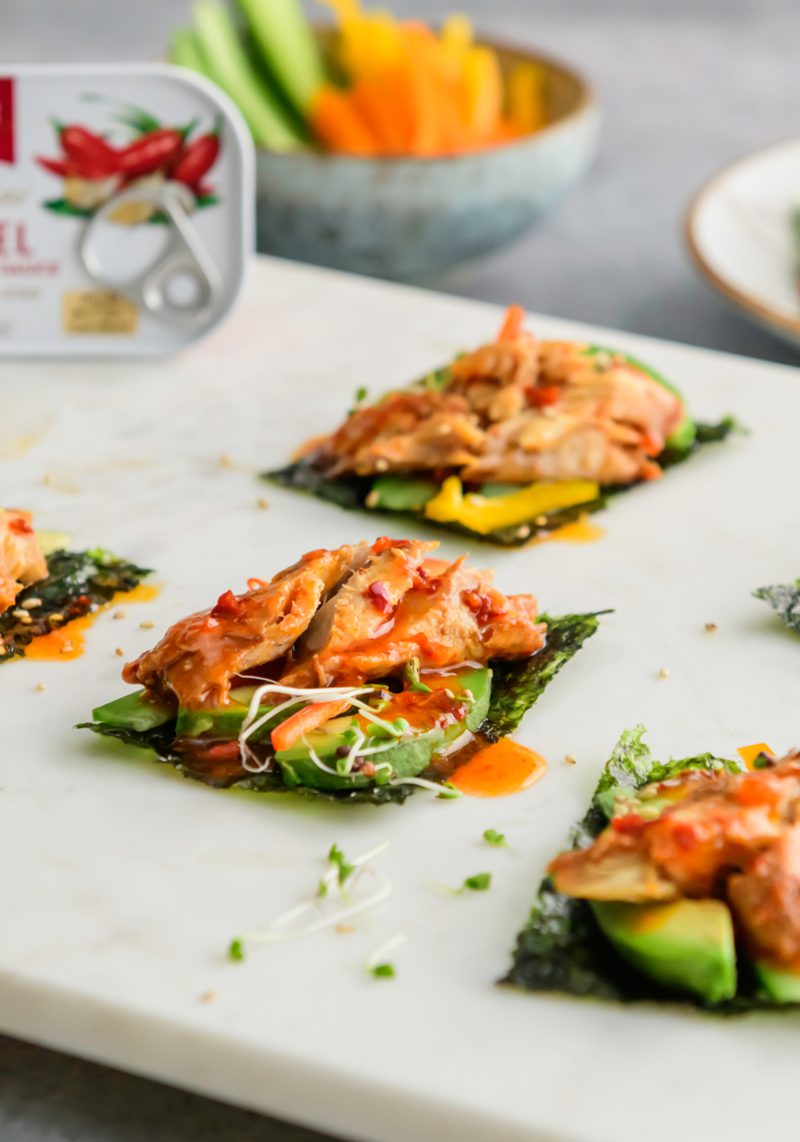 Mackerel in Sweet Thai Chili Sauce Nori Bites