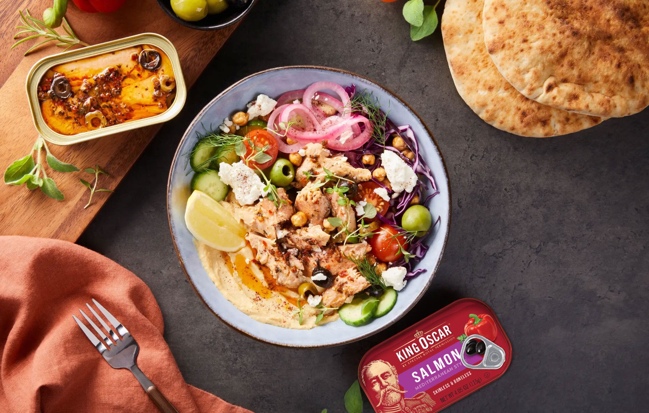 Mediterranean Salmon Gyro Bowl