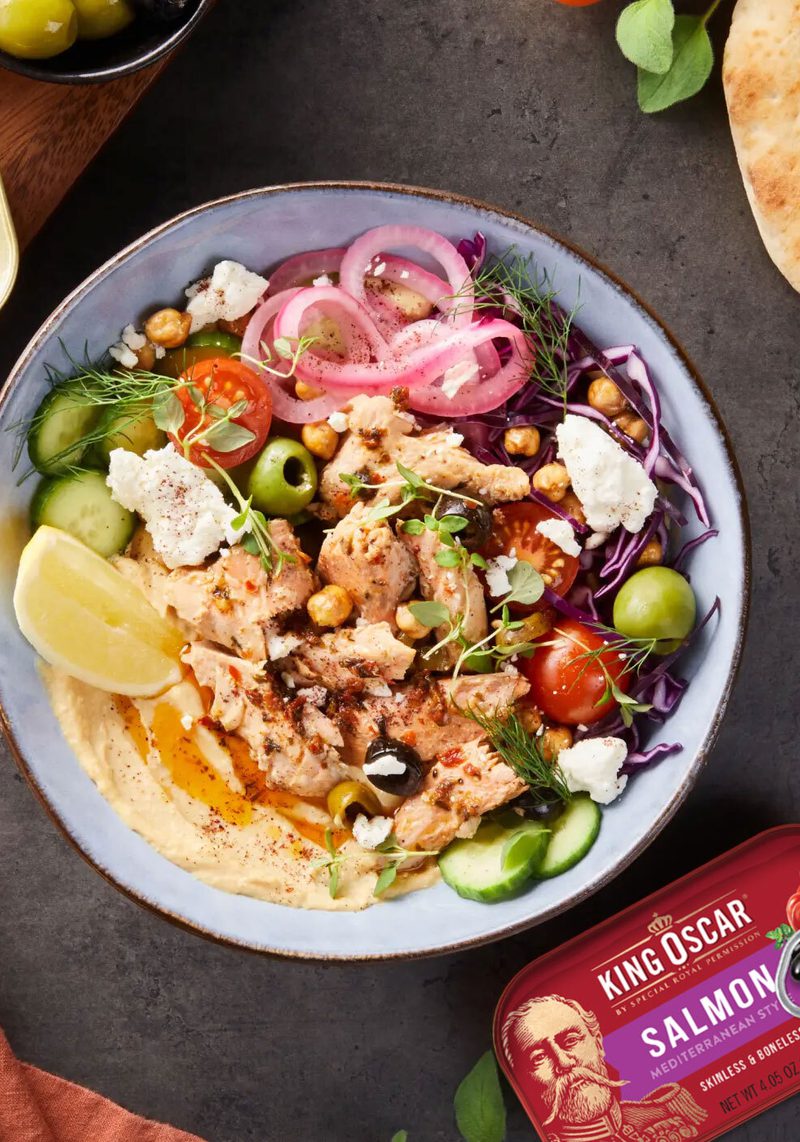 Mediterranean Salmon Gyro Bowl