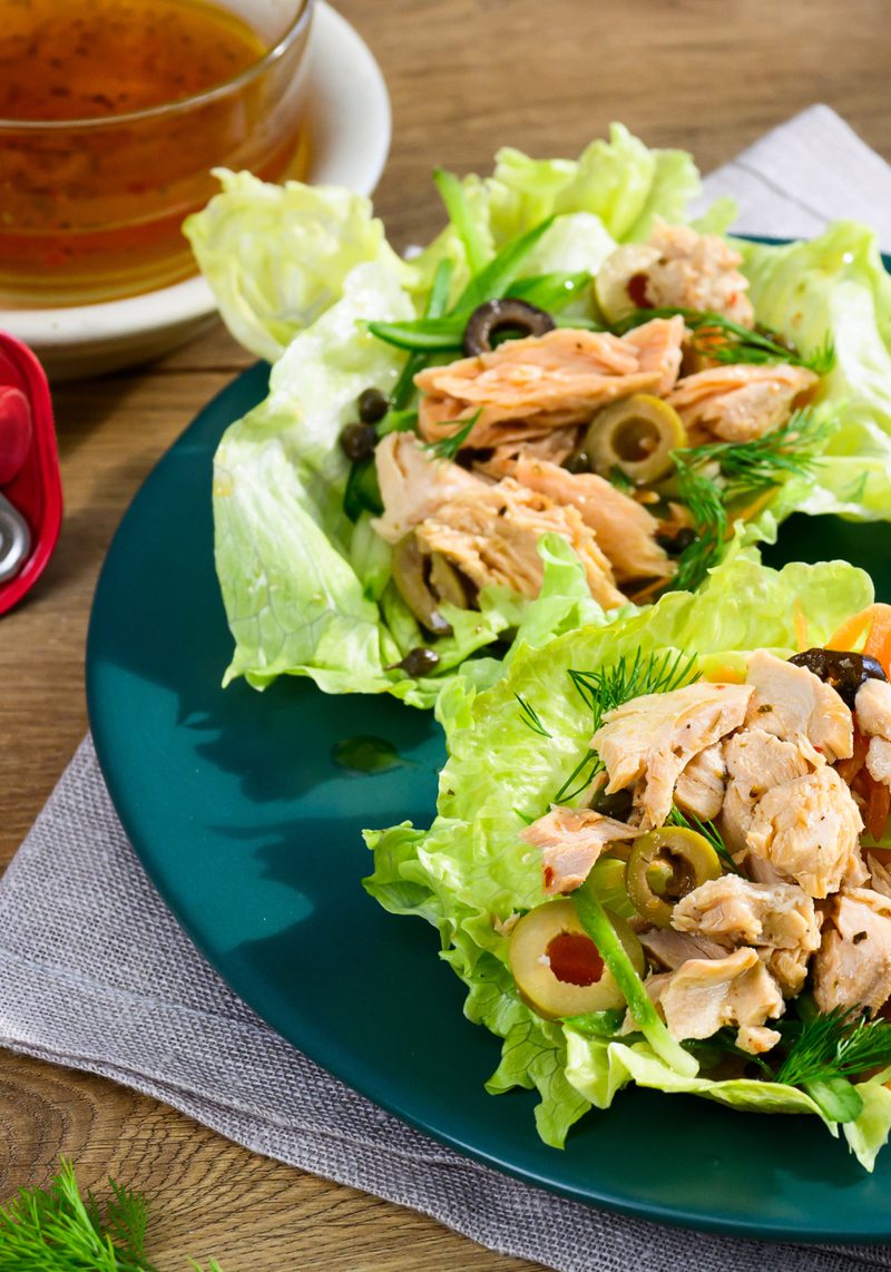 Mediterranean Salmon Lettuce Wraps