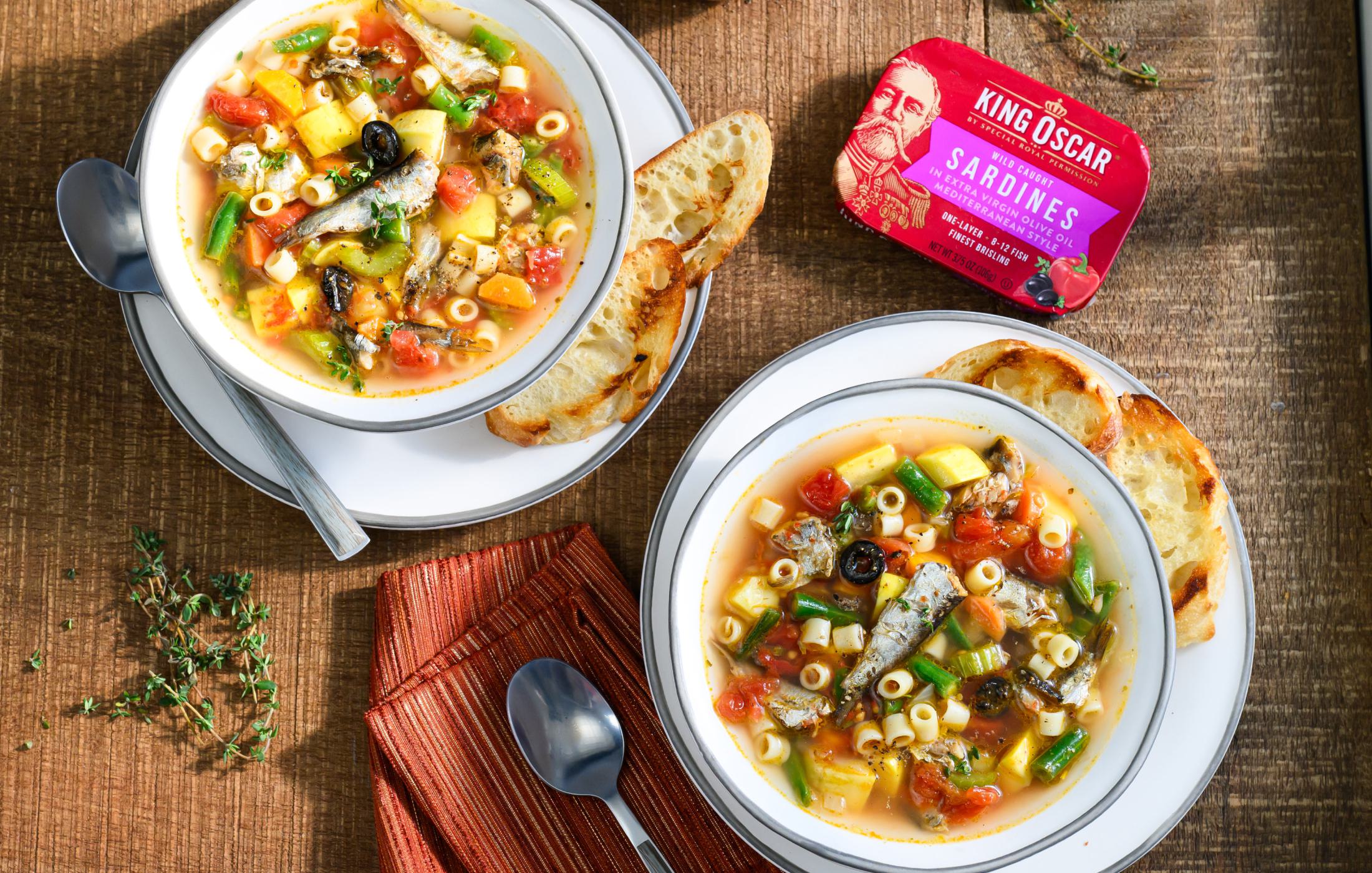 Mediterranean Sardine Minestrone Soup