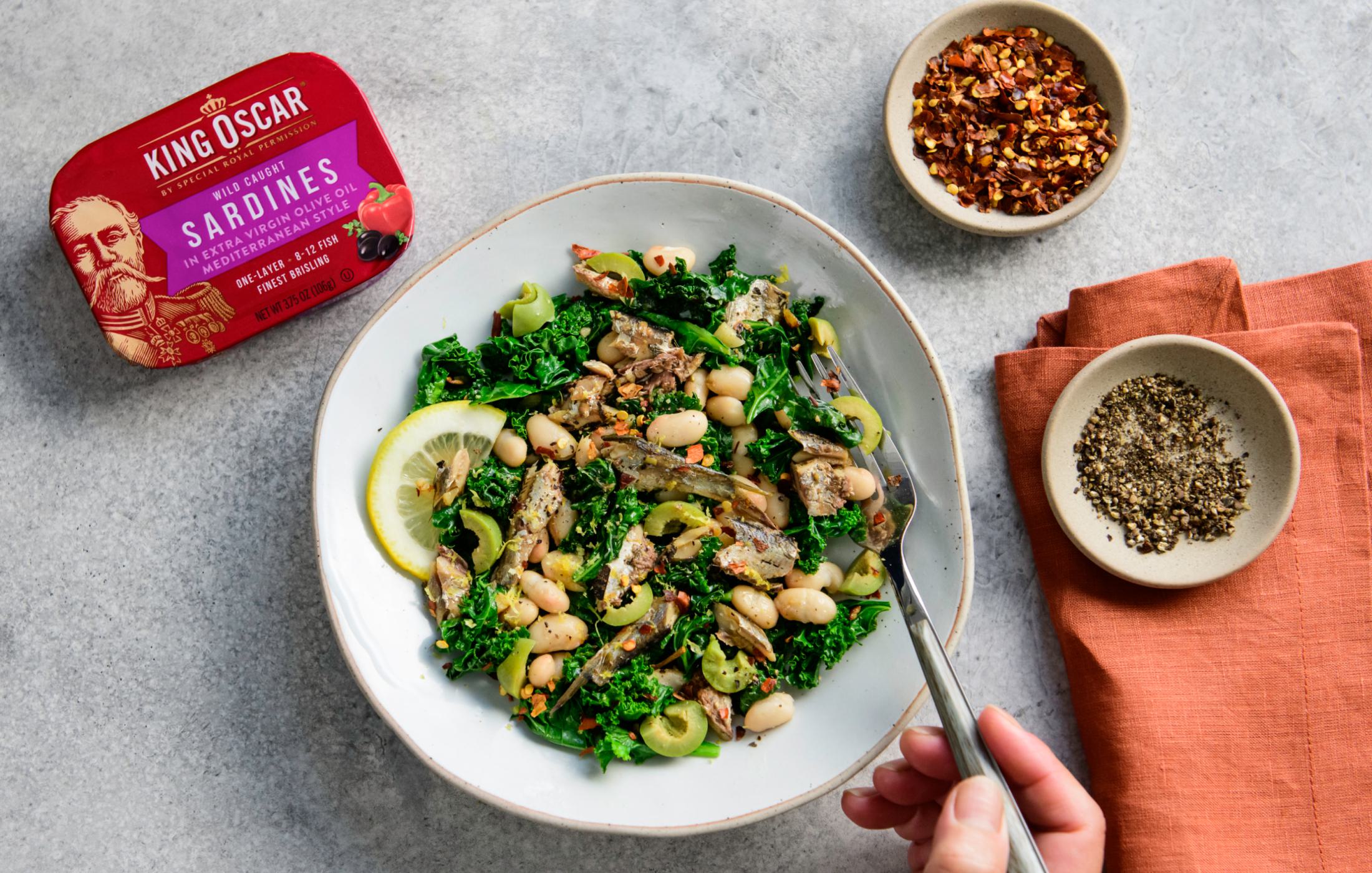 Mediterranean Sardines, Greens & Beans