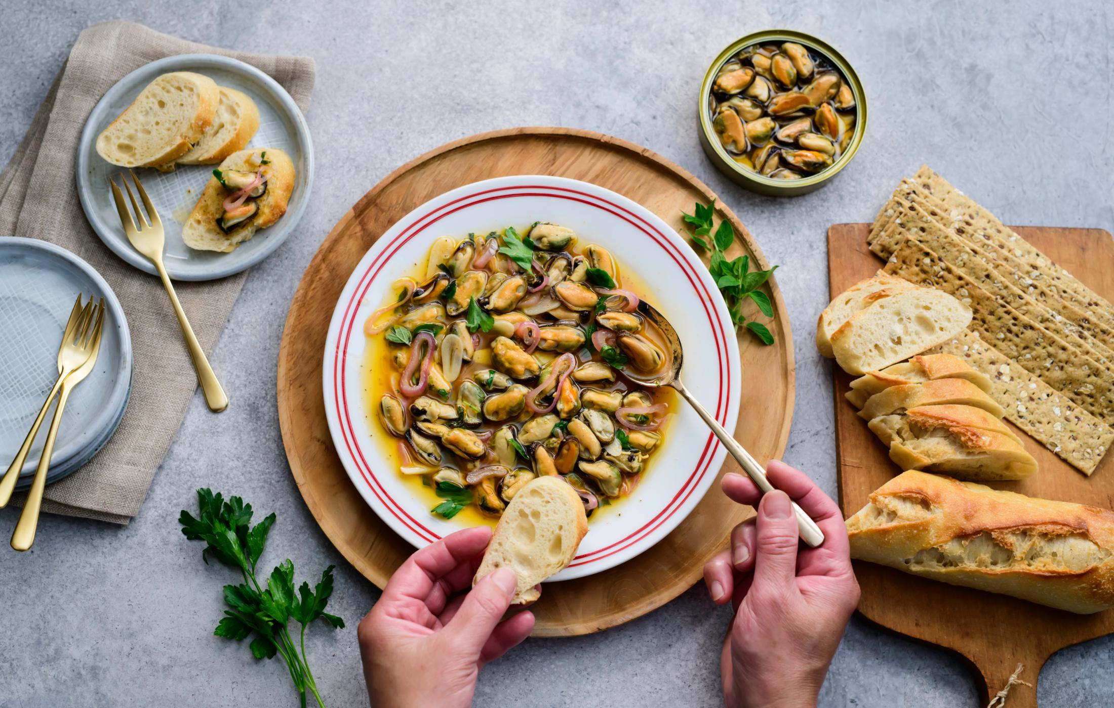 Smoked Mussels Escabeche
