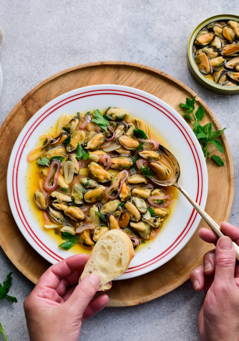 Smoked Mussels Escabeche