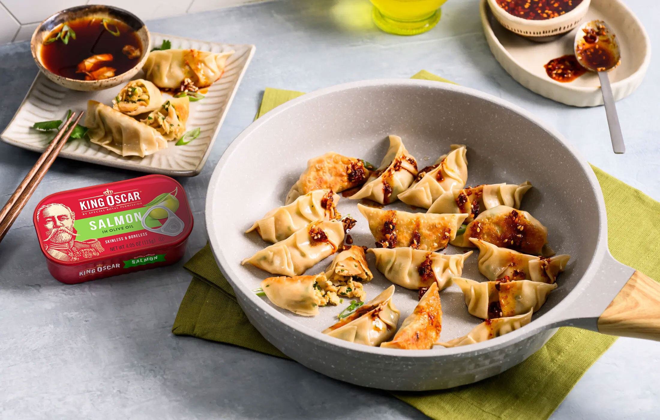 Pan-Seared Salmon Dumplings