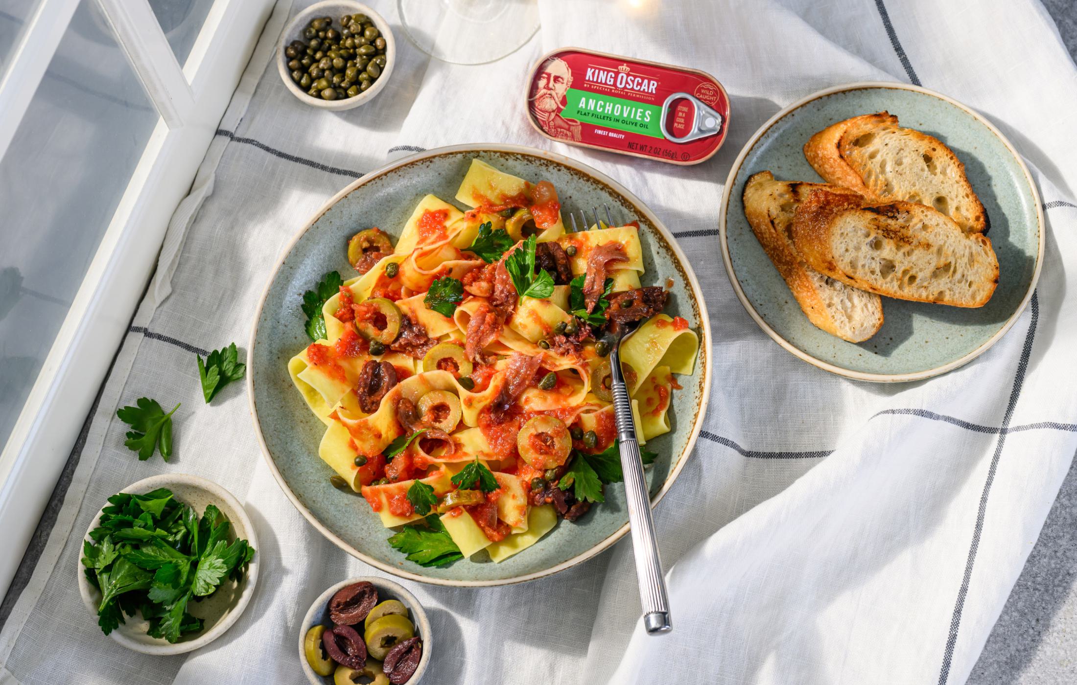 Pasta Puttanesca with Anchovies and Capers