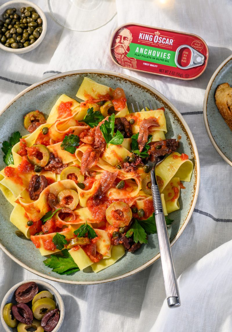Pasta Puttanesca with Anchovies and Capers