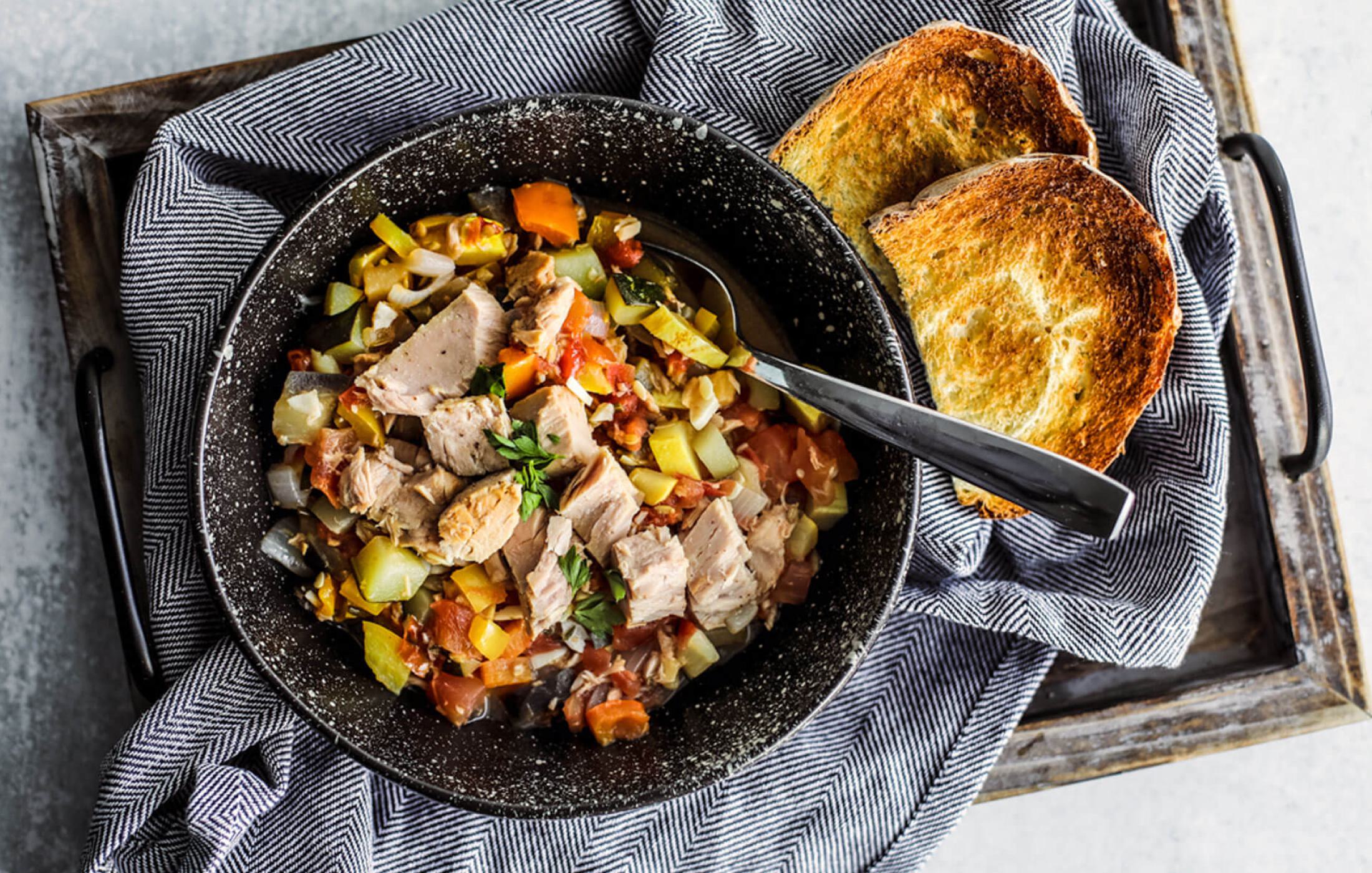 Royal Ratatouille with Yellowfin Tuna