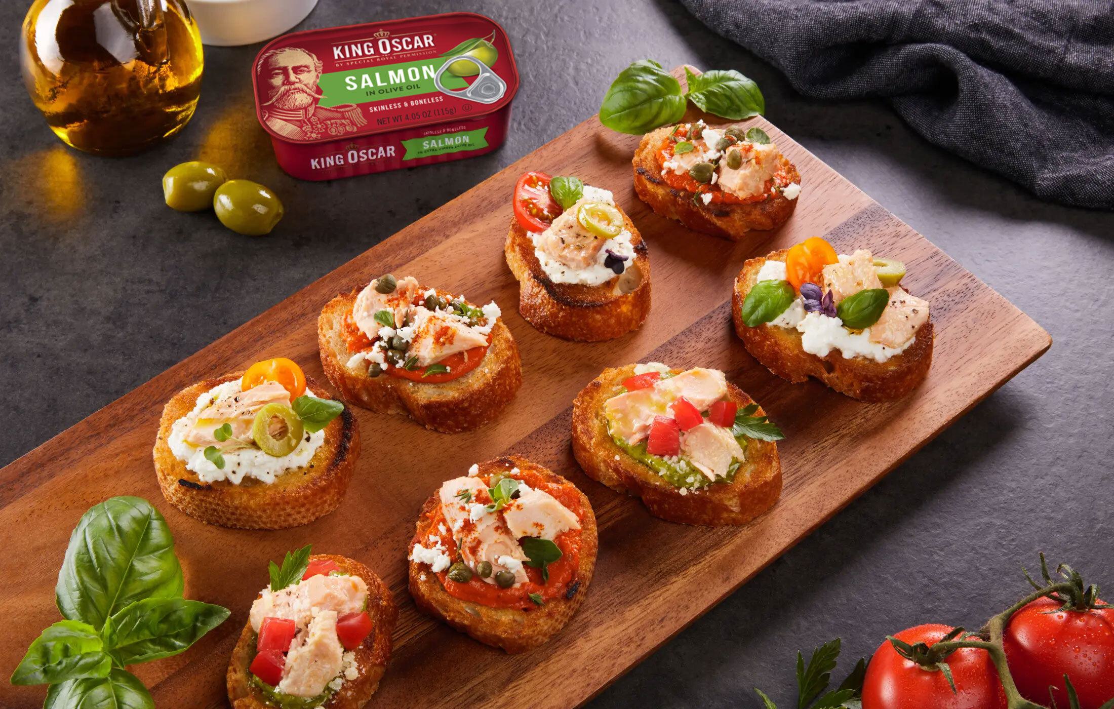 Salmon Crostini 3 Ways