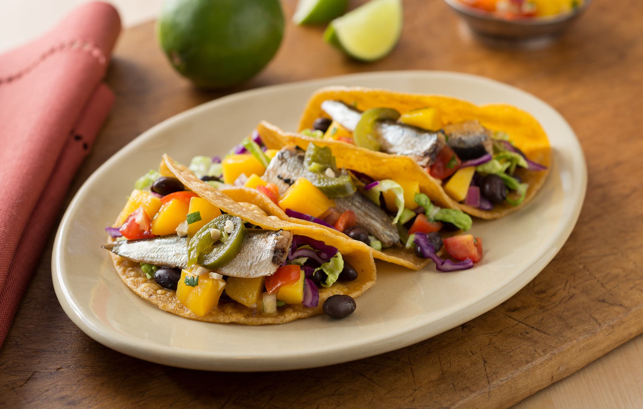 Sardine Fish Tacos with Fruit Salsa
