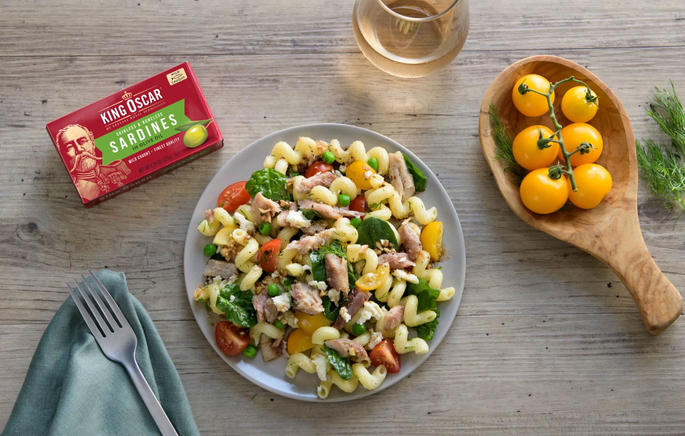 Sardine & Spinach Pasta Salad