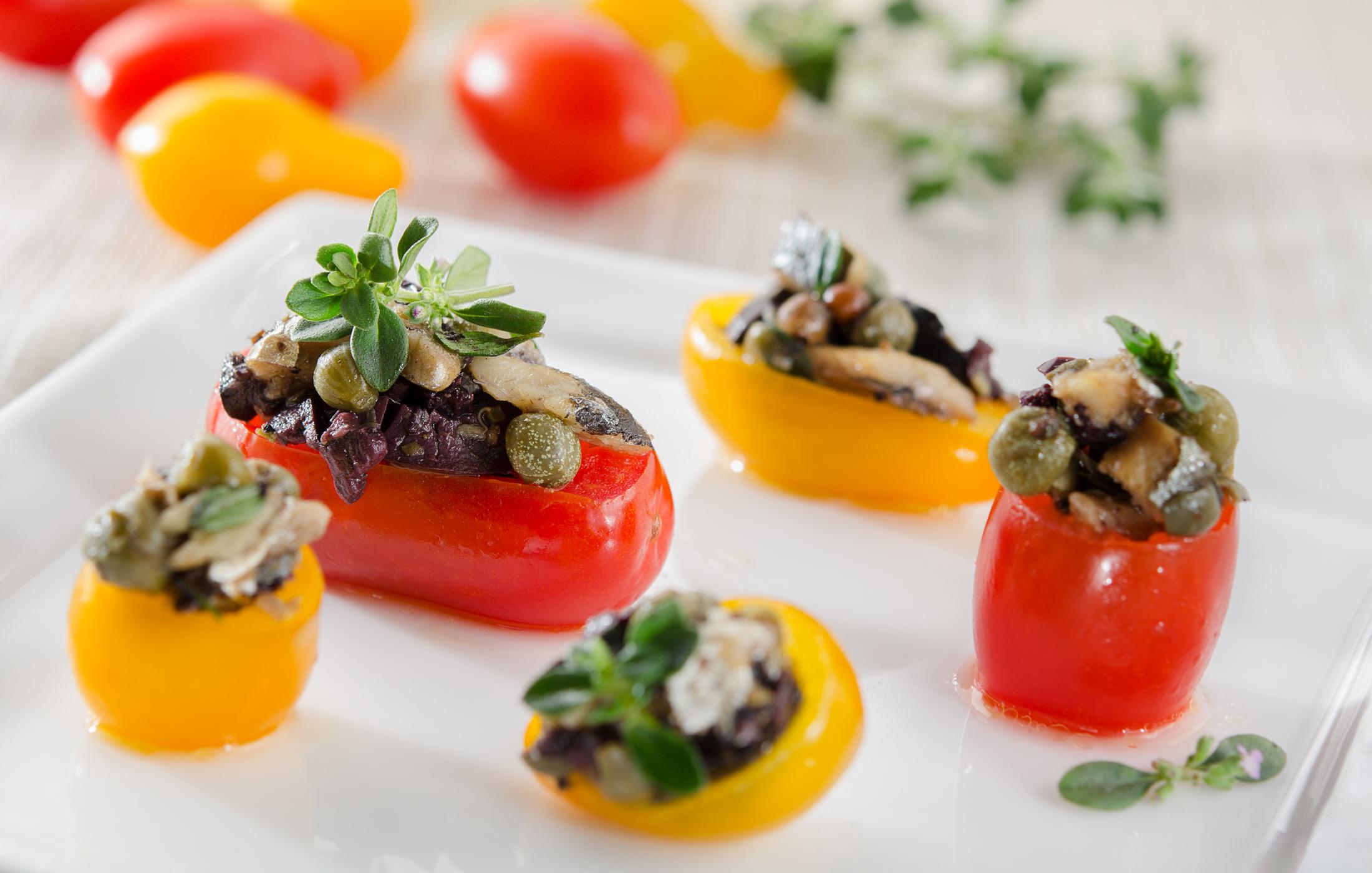 Sardine Tapenade Tomato Bites