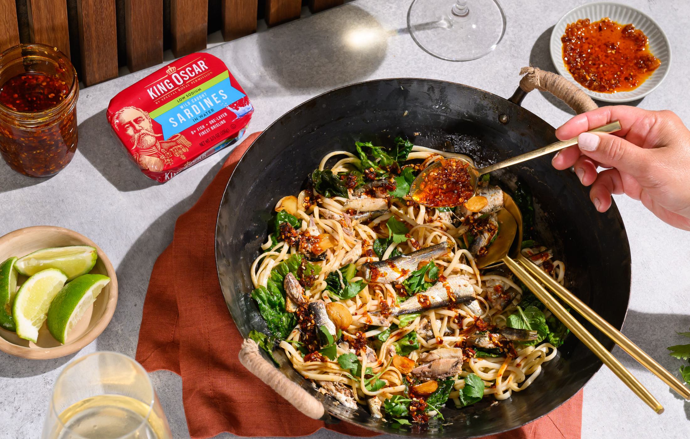 Sardines with Chili Crisp Noodles