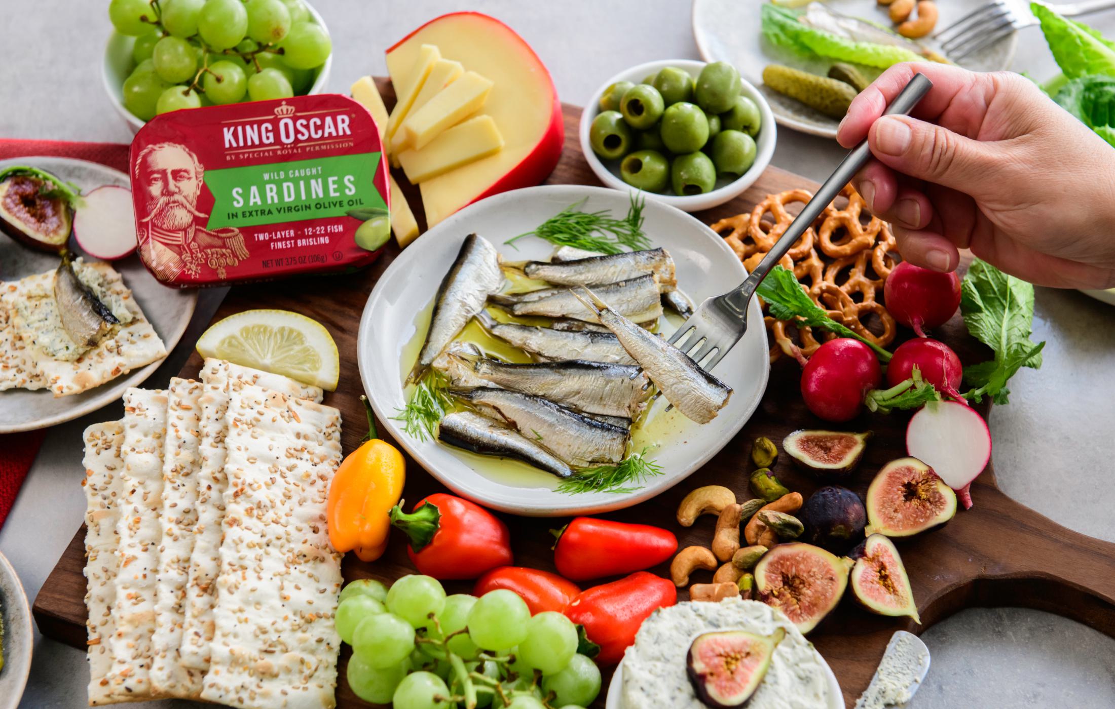 Seacuterie Party Board with Sardines