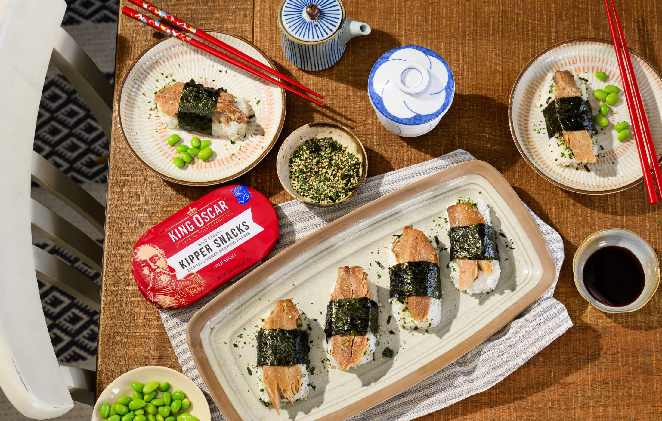 Smoked Kipper Snacks Musubi