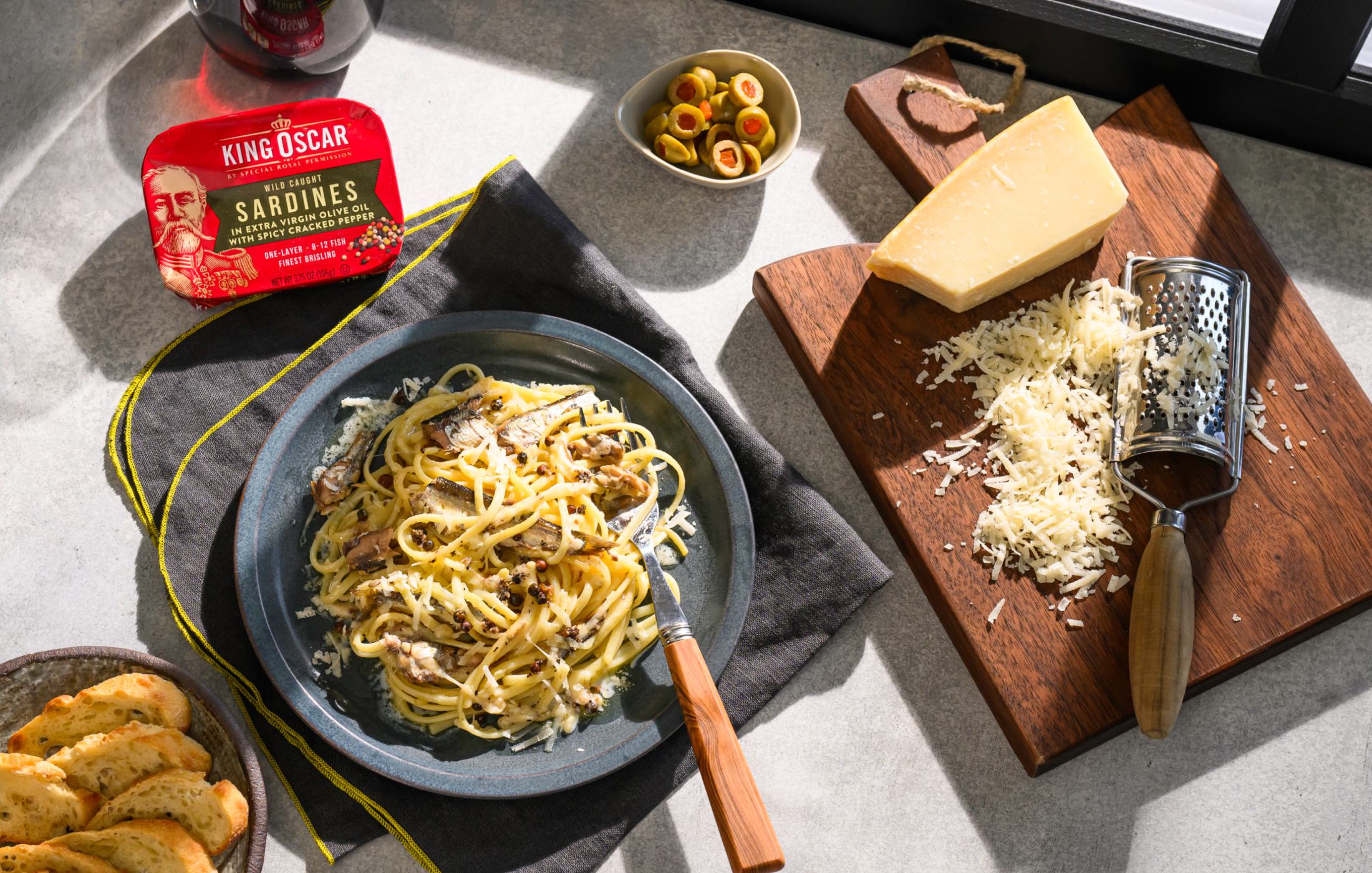 Spicy Cracked Pepper Sardine Cacio e Pepe
