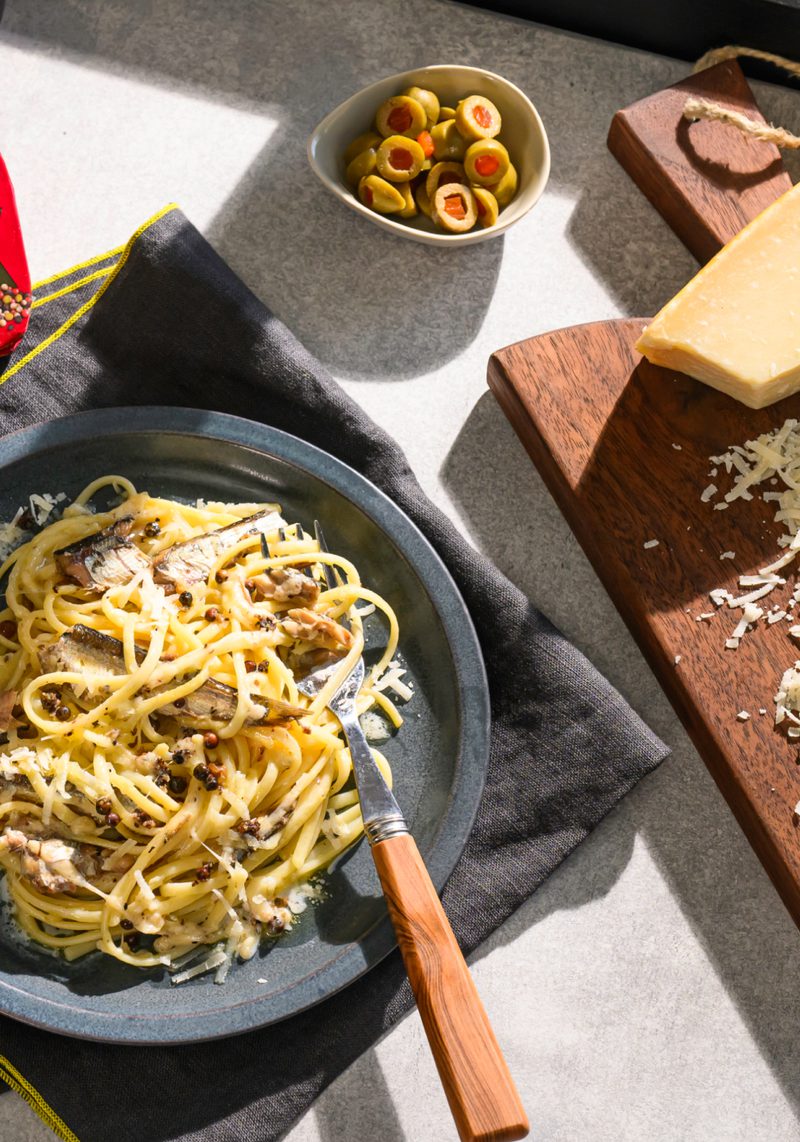 Spicy Cracked Pepper Sardine Cacio e Pepe