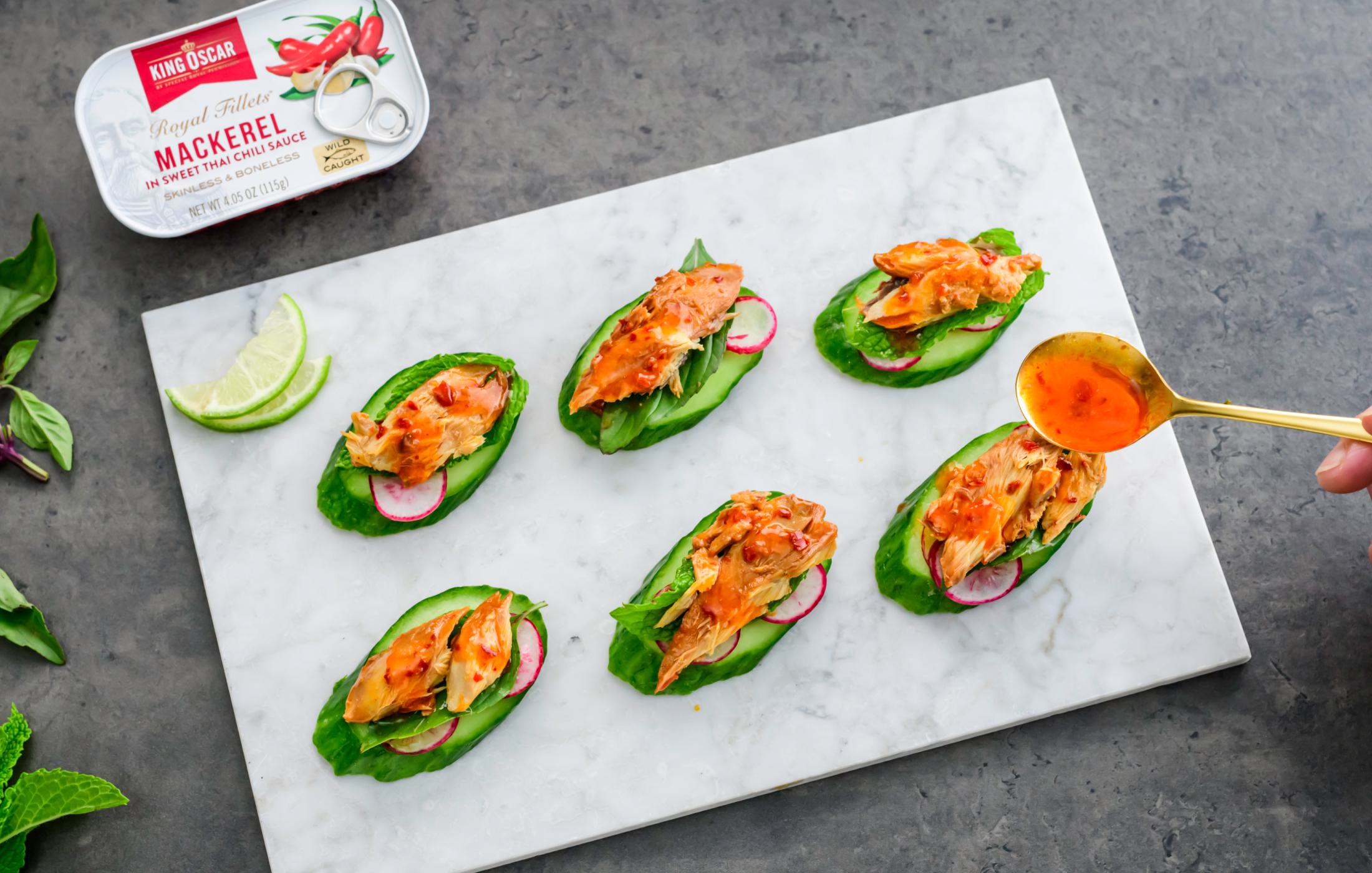 Sweet Thai Chili Mackerel Cucumber Bites